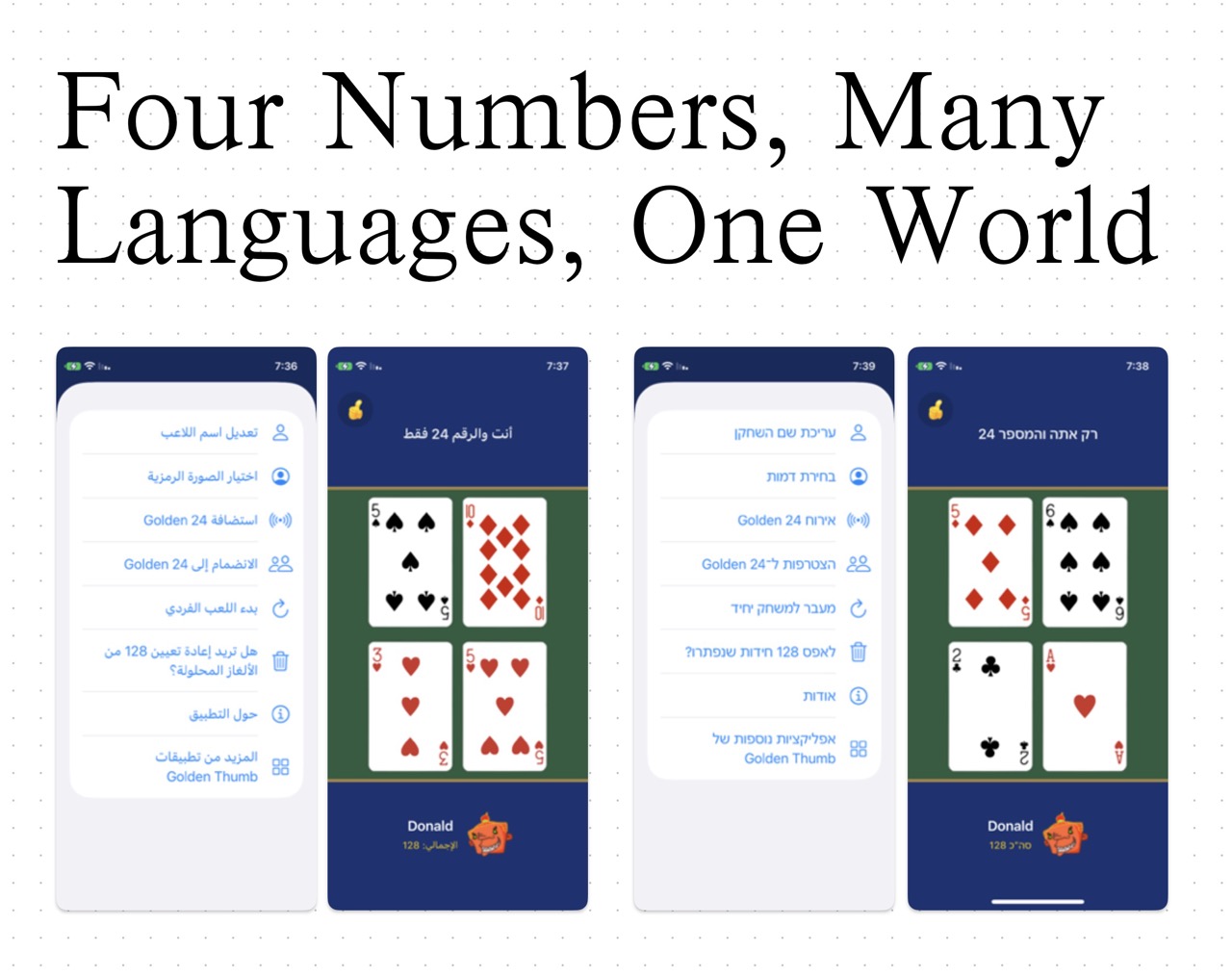 Four Numbers, Many Languages, One World